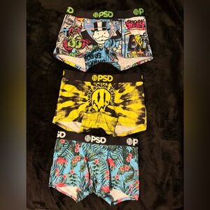 PSD Tropical, Tie-Dye, and Comic Boxer Briefs Trio
